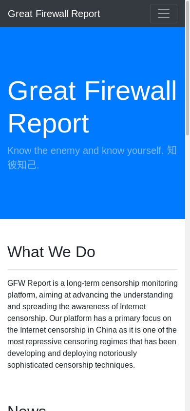 the mobile screenshot of gfw.report