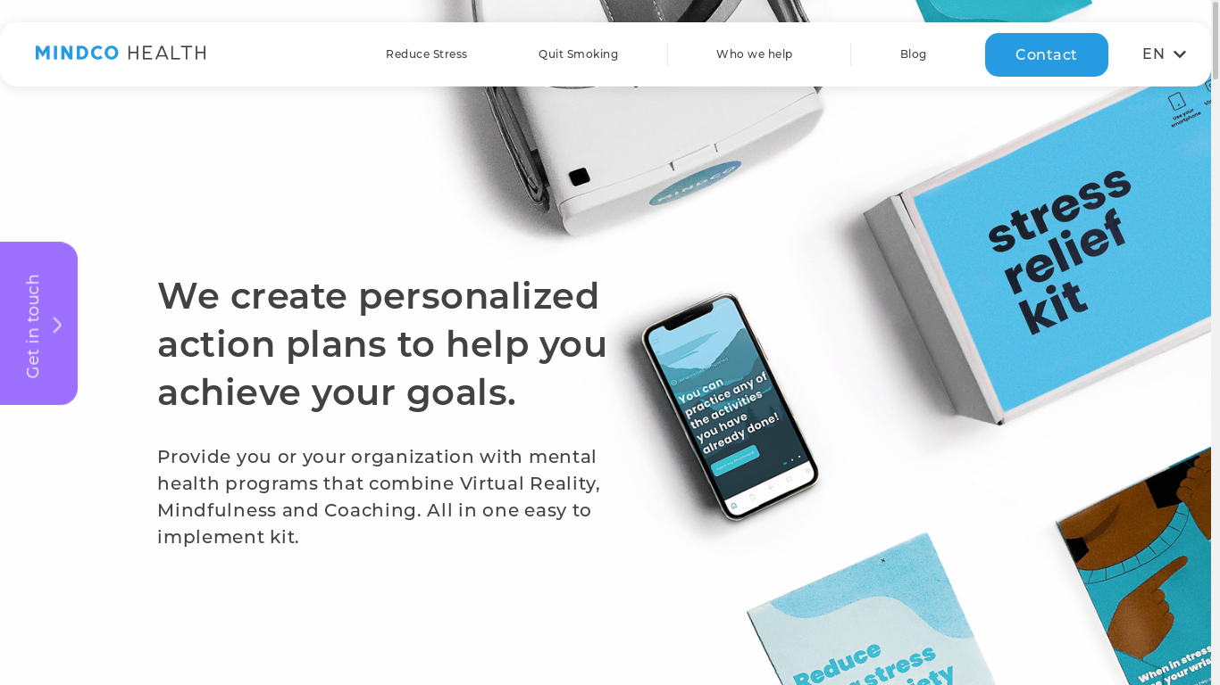 the desktop screenshot of mindcohealth.com