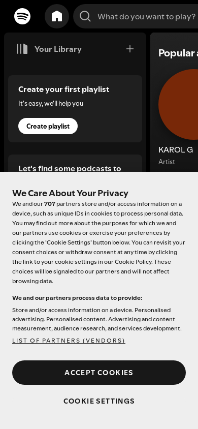 the mobile screenshot of open.spotify.com