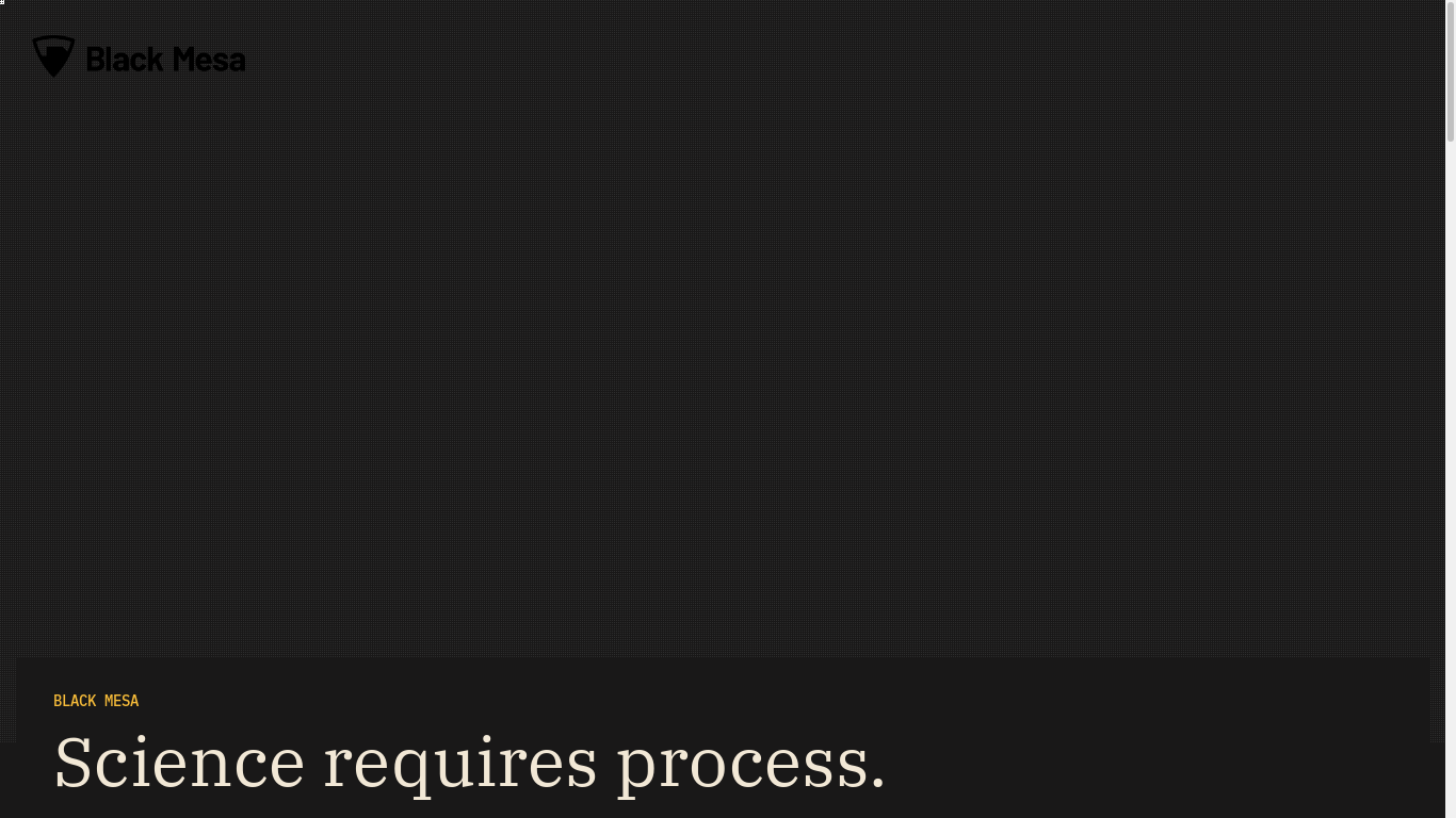 the desktop screenshot of blackmesa.com