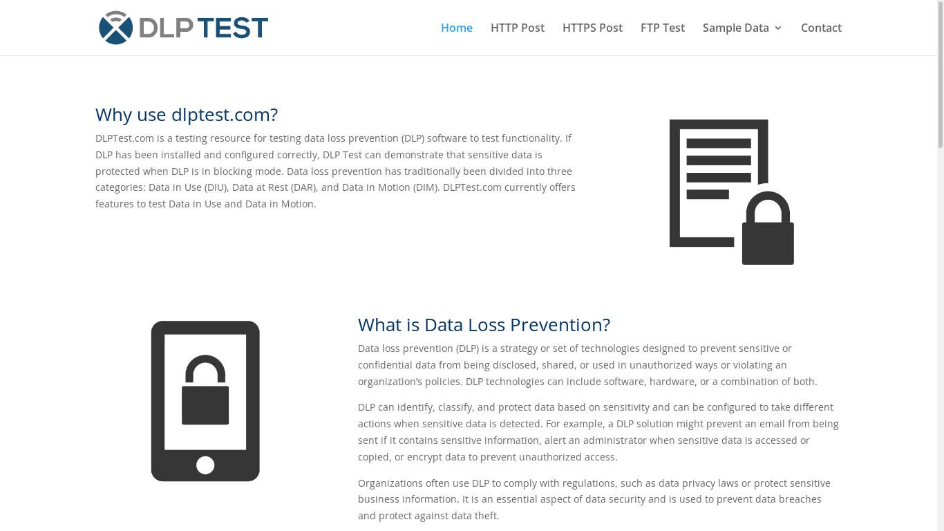 the desktop screenshot of dlptest.com