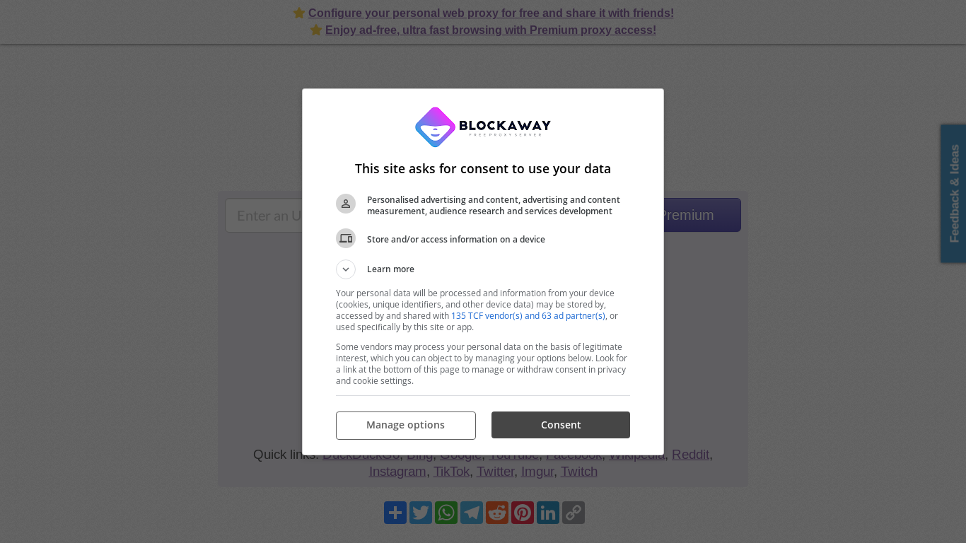 the desktop screenshot of www.blockaway.net