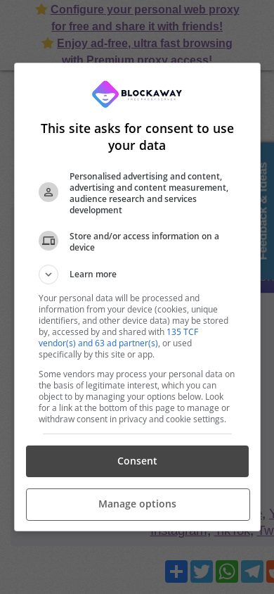 the mobile screenshot of www.blockaway.net