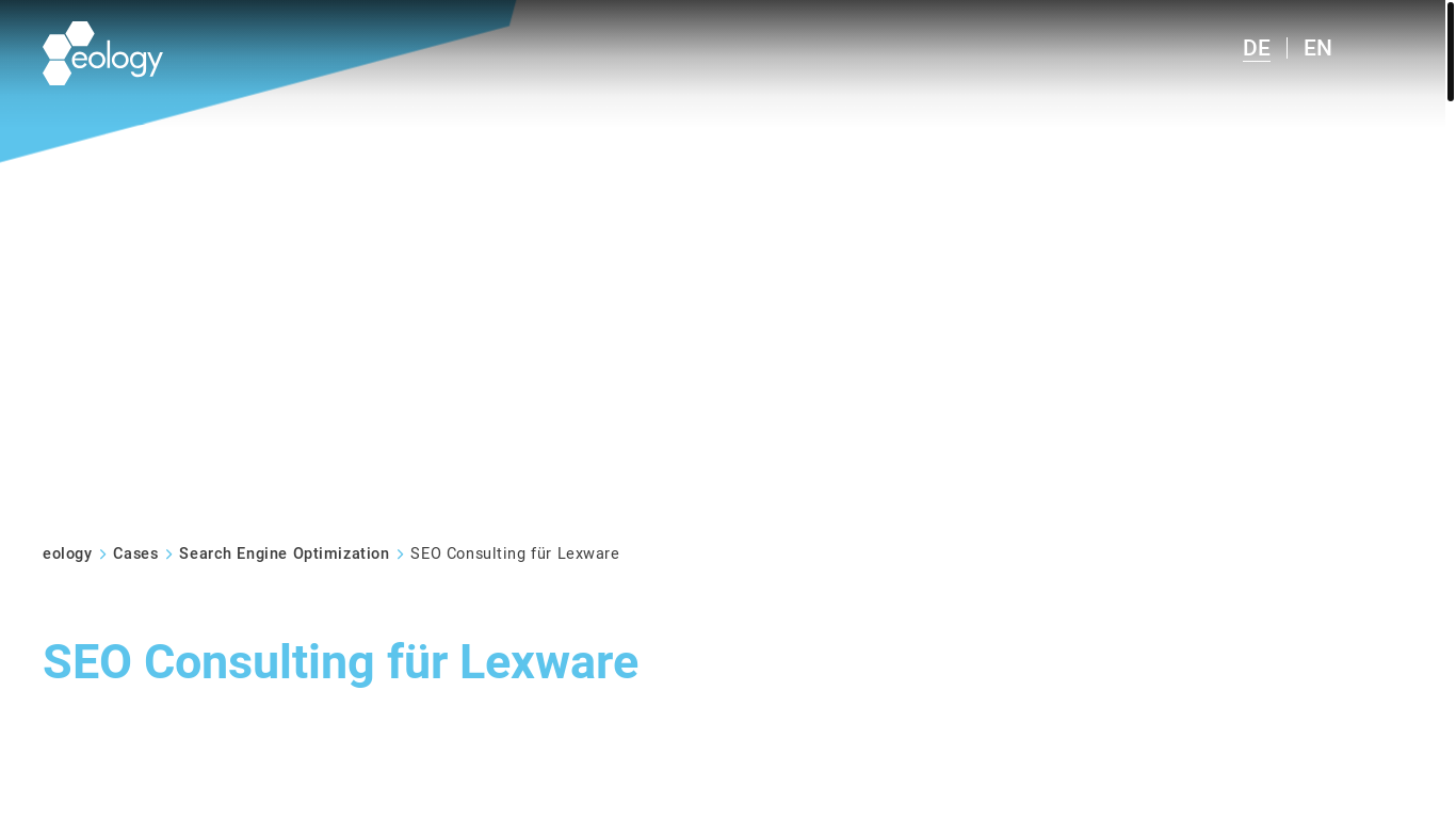 the desktop screenshot of www.eology.de