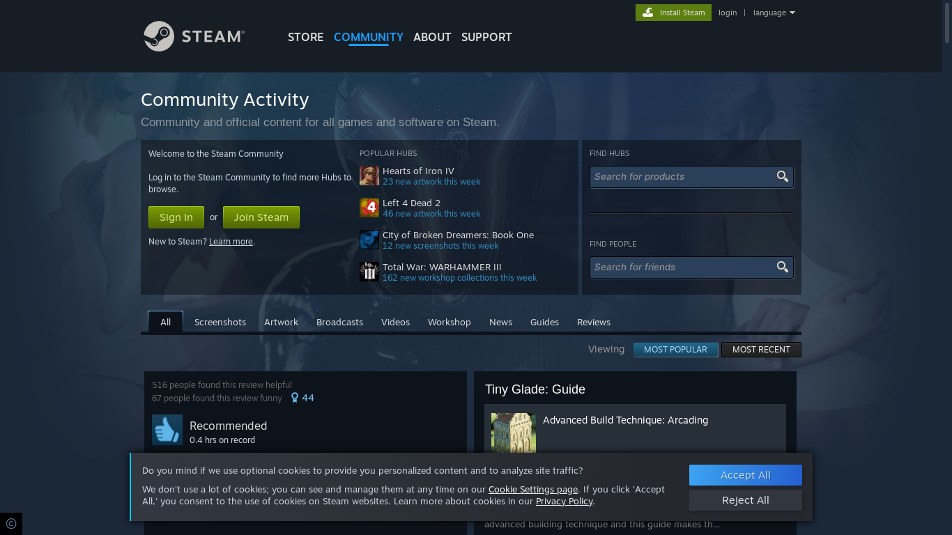 the desktop screenshot of steamcommunity.com