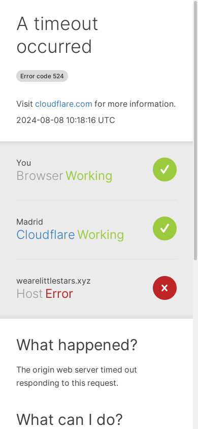 the mobile screenshot of wearelittlestars.xyz