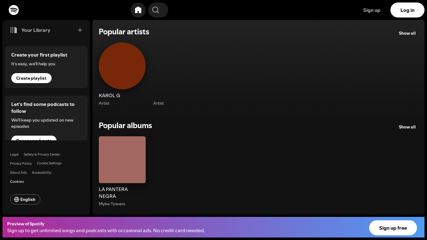 the desktop screenshot of open.spotify.com