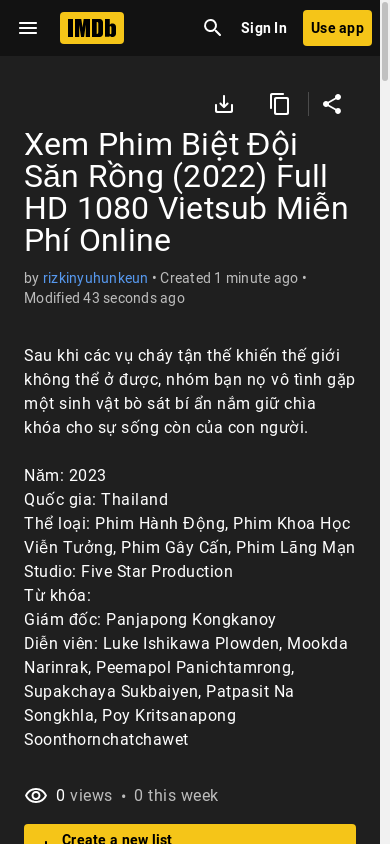 the mobile screenshot of m.imdb.com