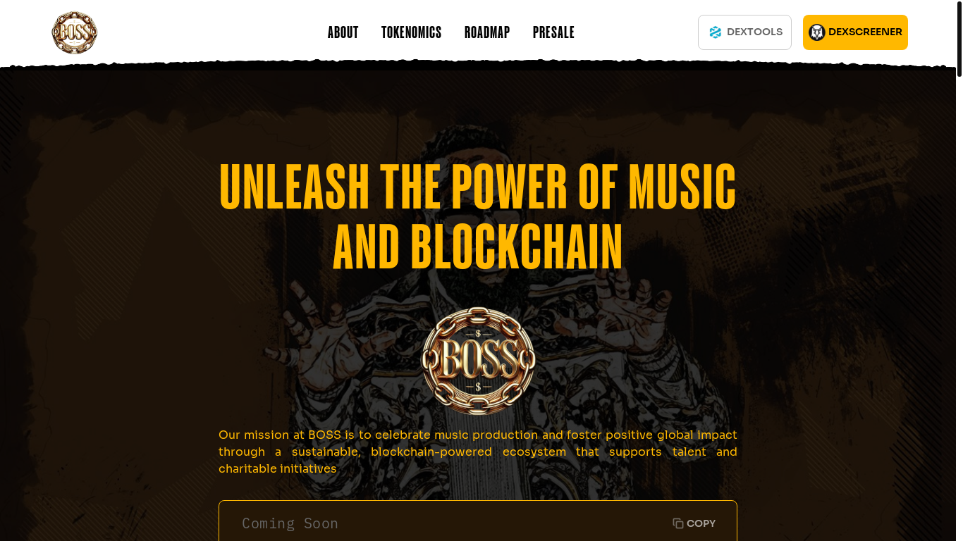 the desktop screenshot of thebosstoken.com