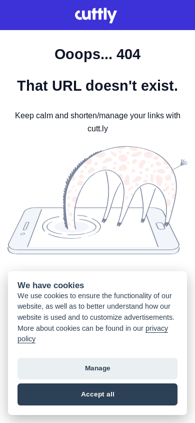 the mobile screenshot of cutt.ly