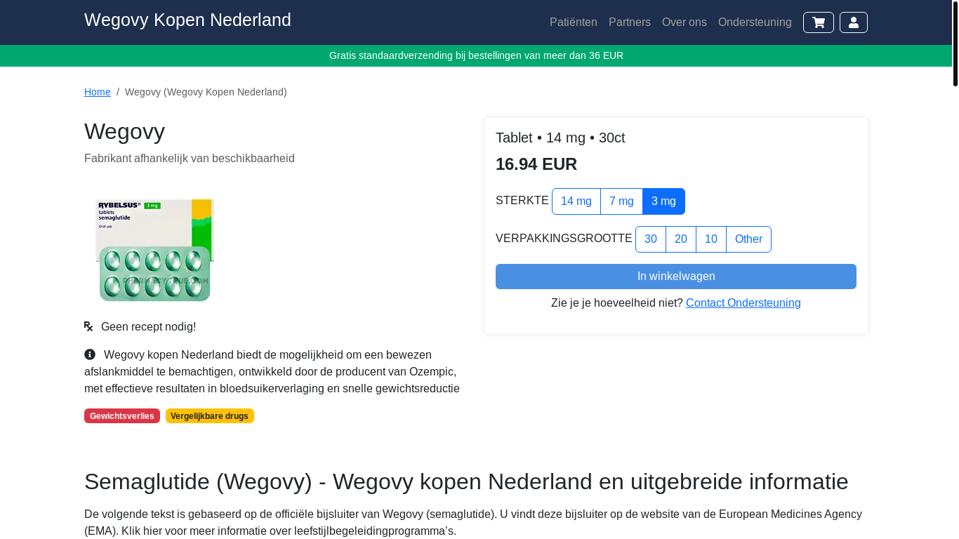the desktop screenshot of wegovykopennederland.shop