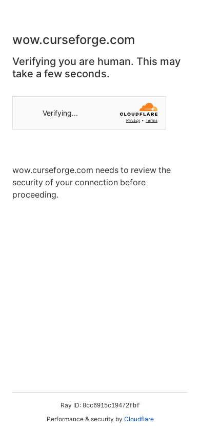 the mobile screenshot of wow.curseforge.com