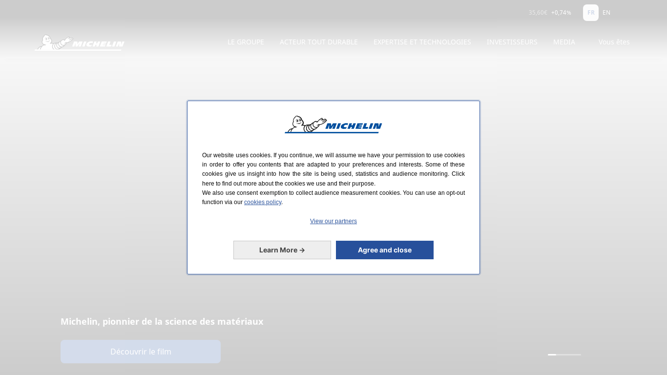 the desktop screenshot of www.michelin.com