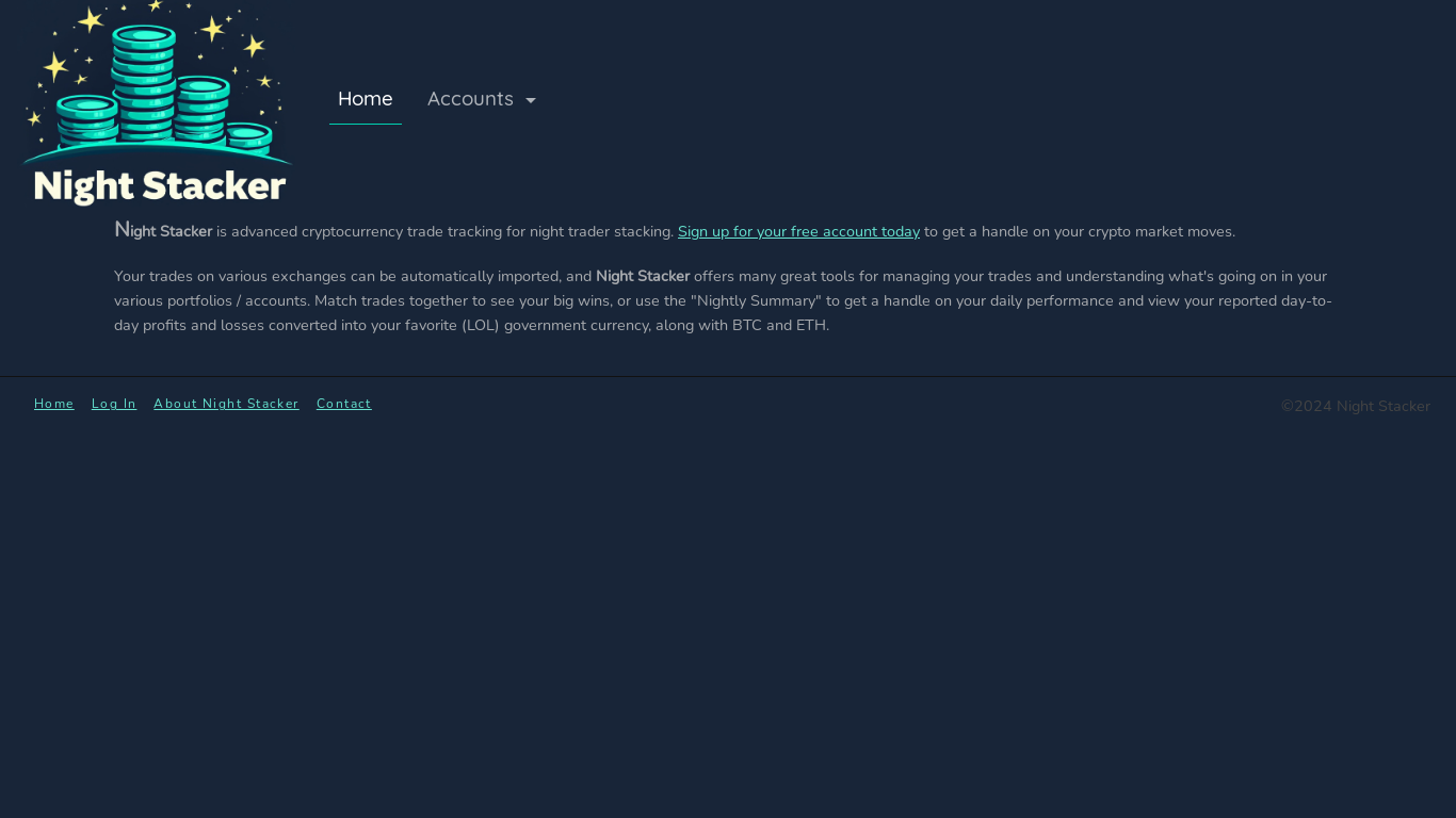 the desktop screenshot of nightstacker.com