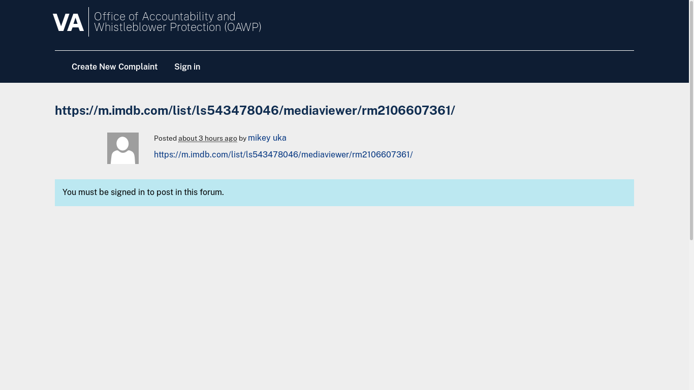 the desktop screenshot of oawp.va.gov
