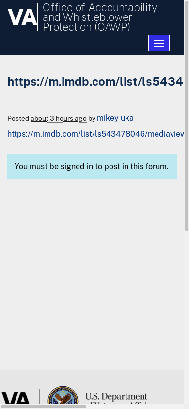 the mobile screenshot of oawp.va.gov
