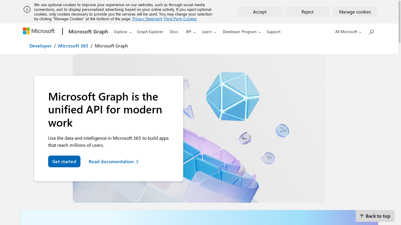 the desktop screenshot of developer.microsoft.com