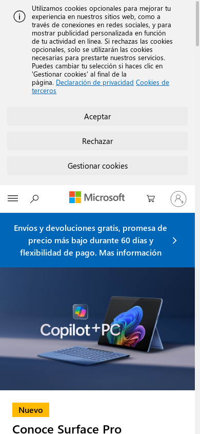 the mobile screenshot of www.microsoft.com