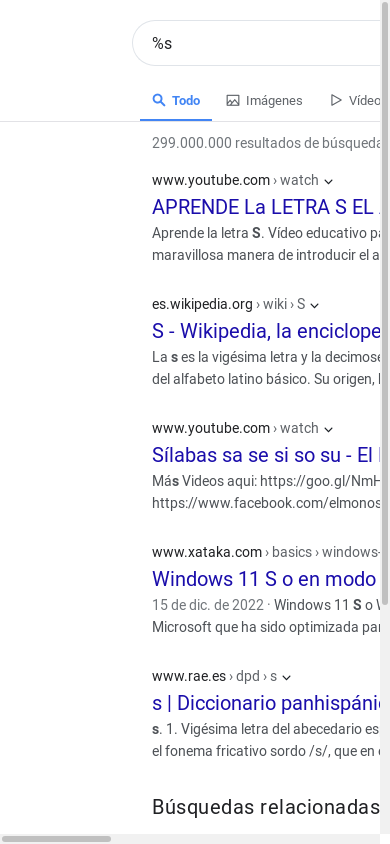 the mobile screenshot of es.search.yahoo.com