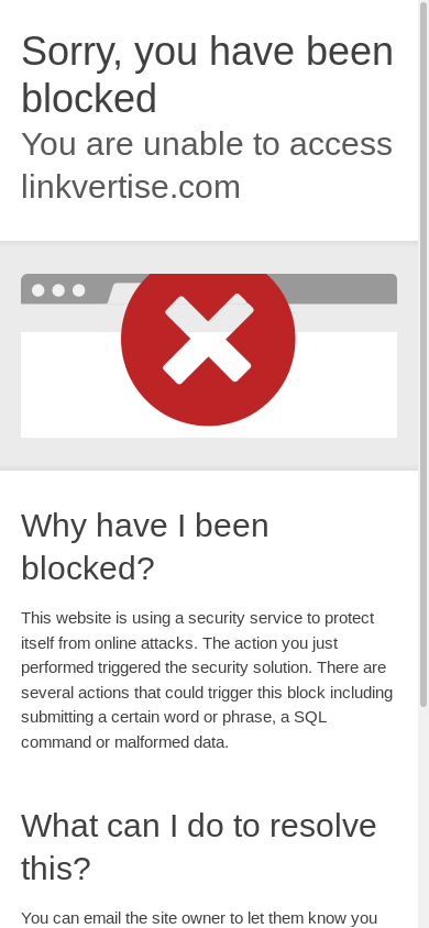 the mobile screenshot of linkvertise.com