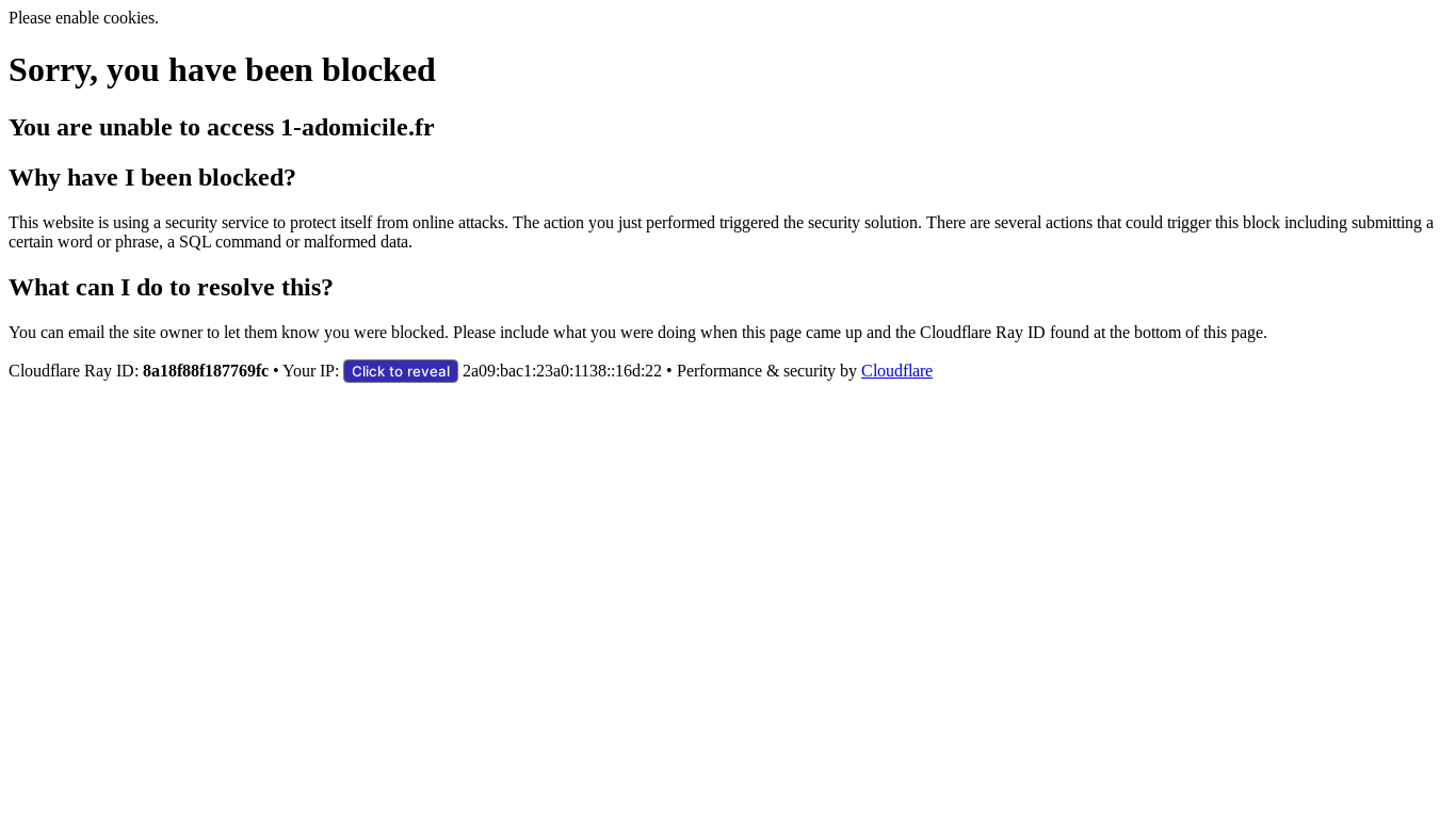 the desktop screenshot of 1-adomicile.fr