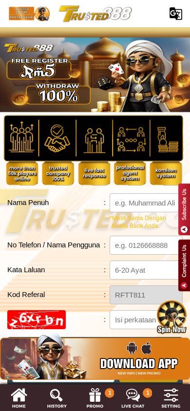 the mobile screenshot of trusted888f.com