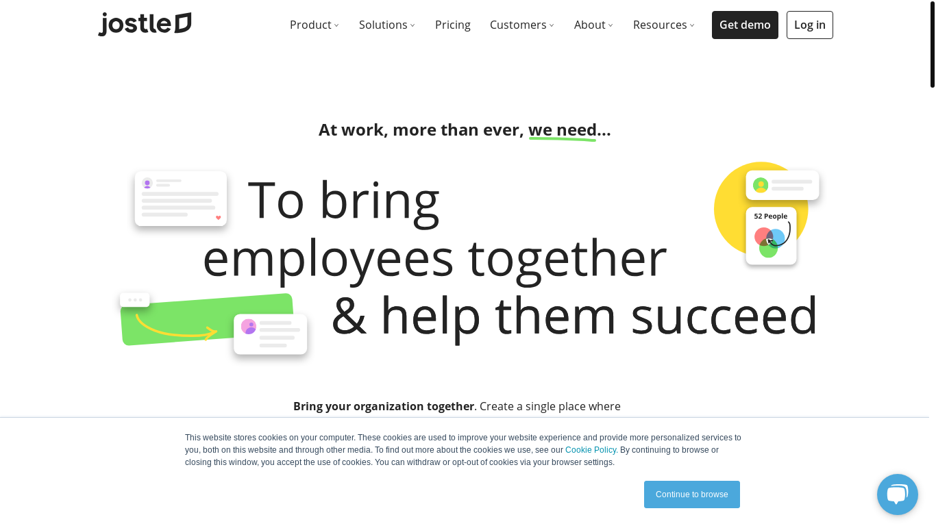 the desktop screenshot of jostle.me