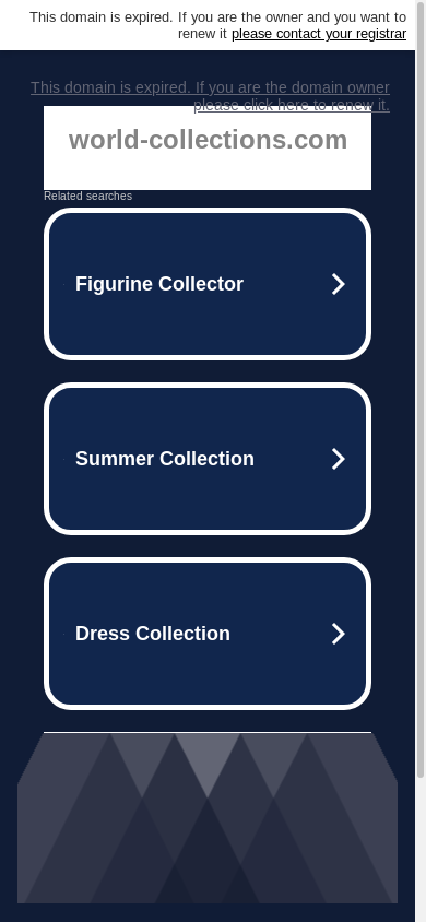 the mobile screenshot of world-collections.com