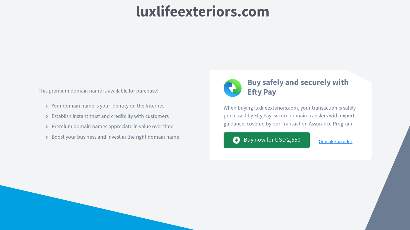 the desktop screenshot of www.luxlifeexteriors.com