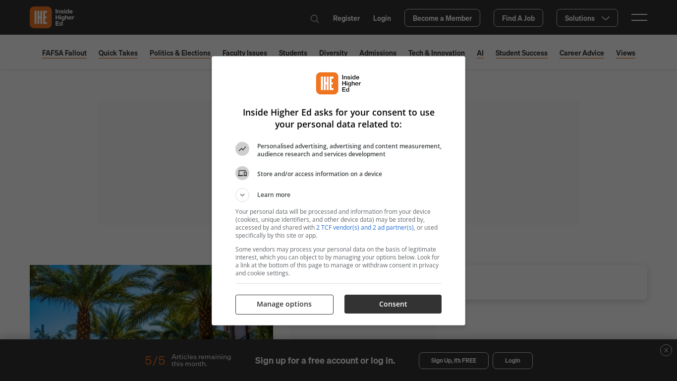 the desktop screenshot of www.insidehighered.com