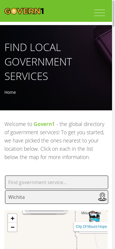 the mobile screenshot of www.govern1.com