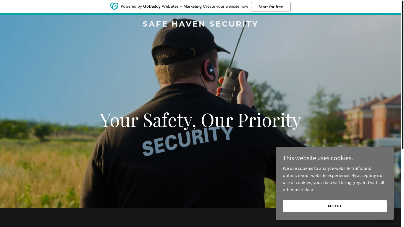 the desktop screenshot of safehavensecurity.co.nz