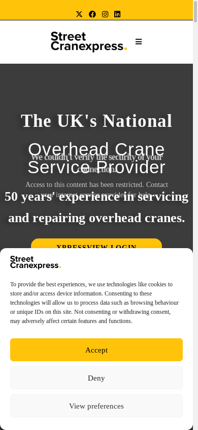 the mobile screenshot of streetcranexpress.co.uk