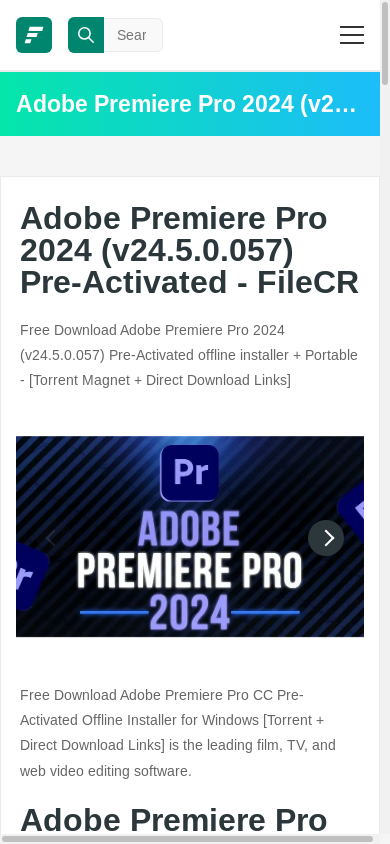 the mobile screenshot of filecr.com