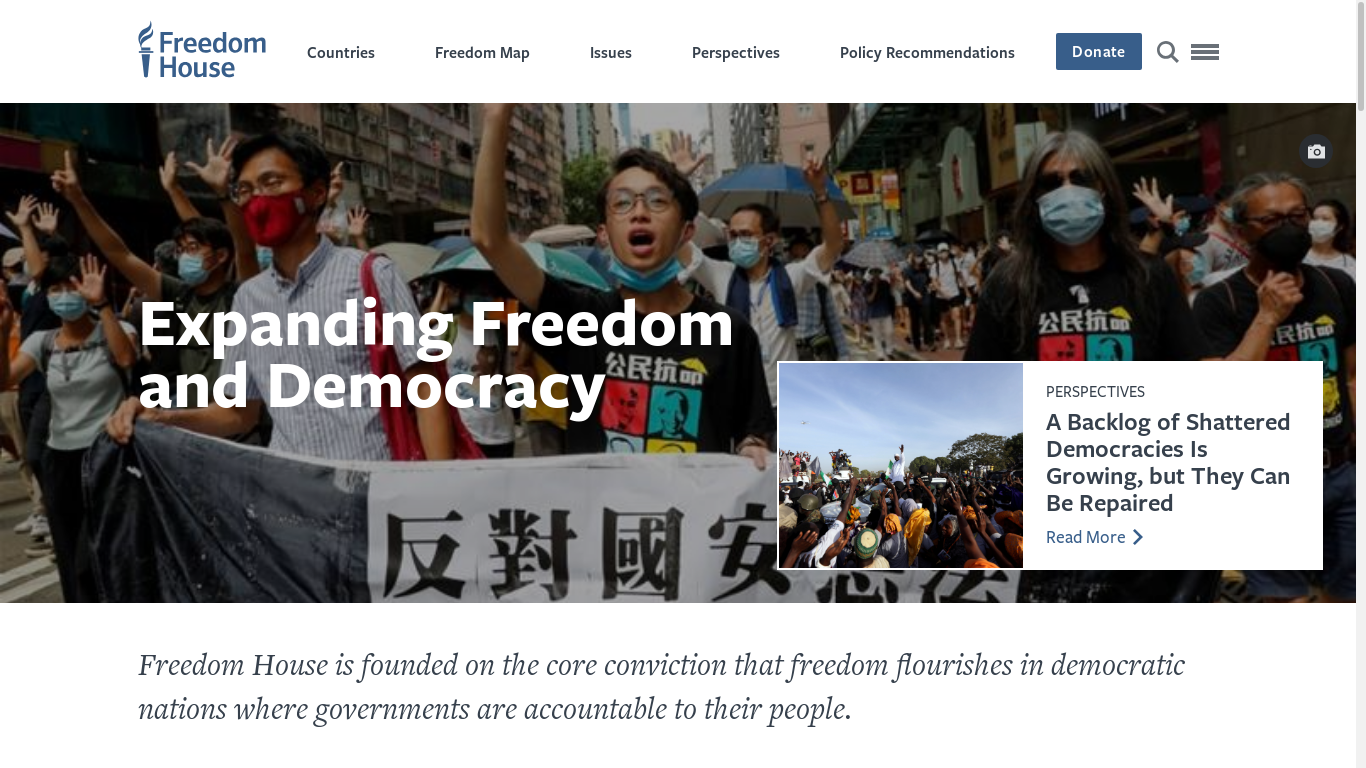 the desktop screenshot of freedomhouse.org