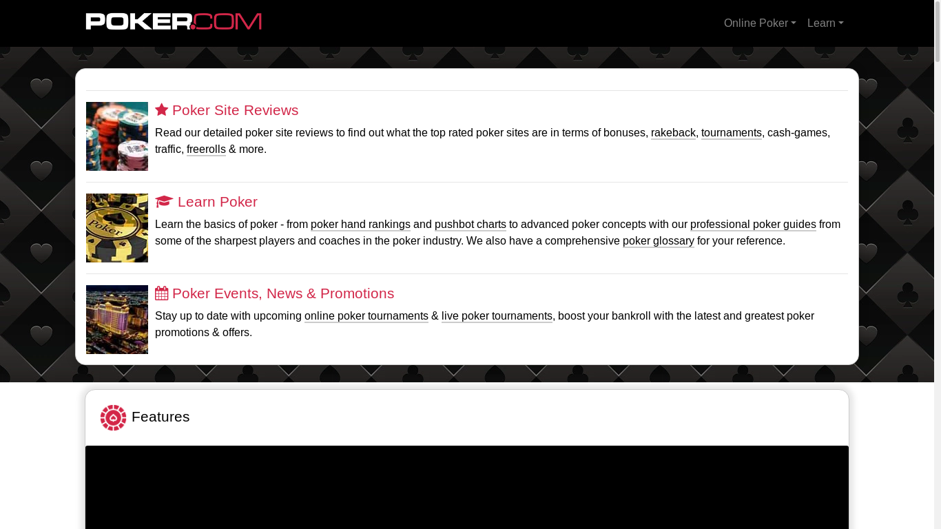 the desktop screenshot of poker.com