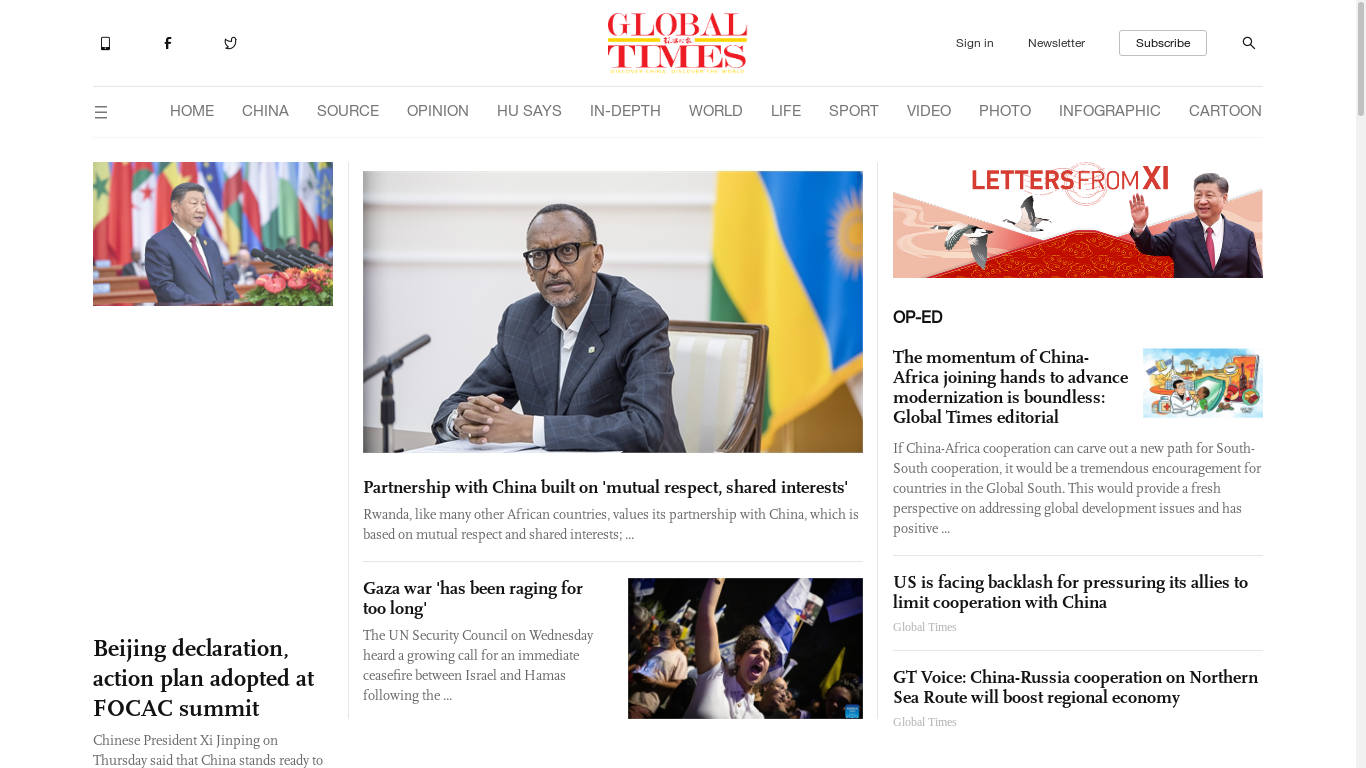 the desktop screenshot of www.globaltimes.cn