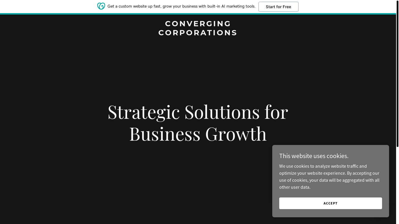 the desktop screenshot of convergingcorporations.com