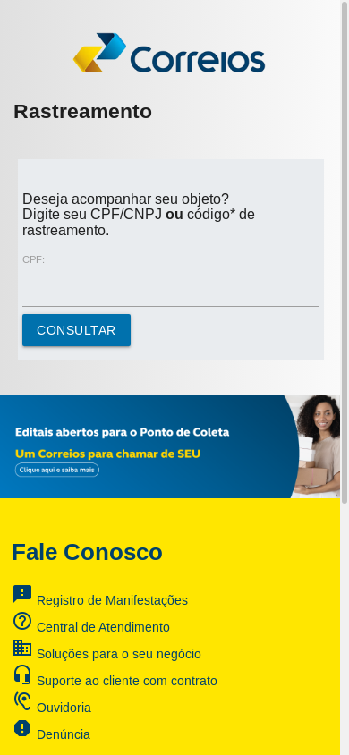 the mobile screenshot of encomendacorreios.org