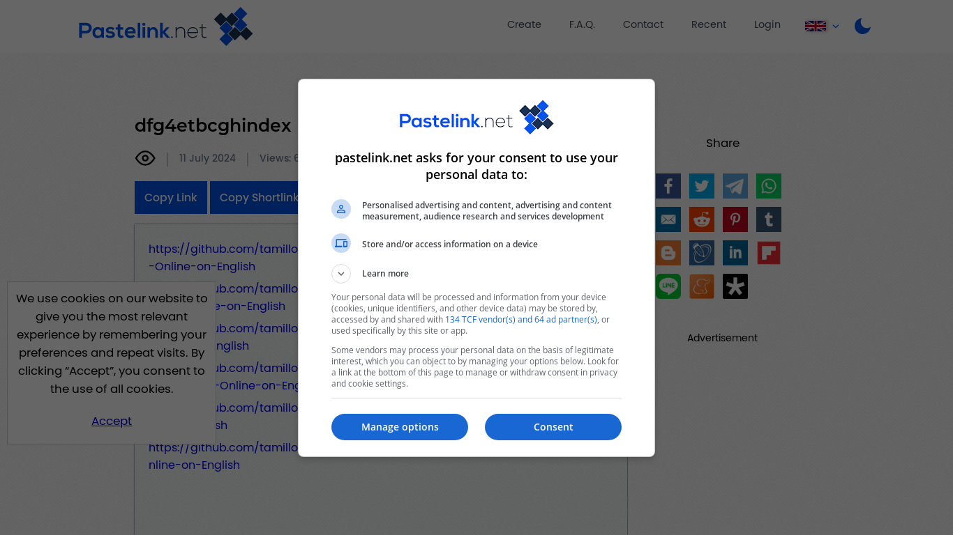 the desktop screenshot of pastelink.net