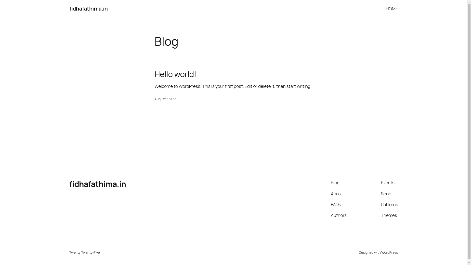 the desktop screenshot of fidhafathima.in