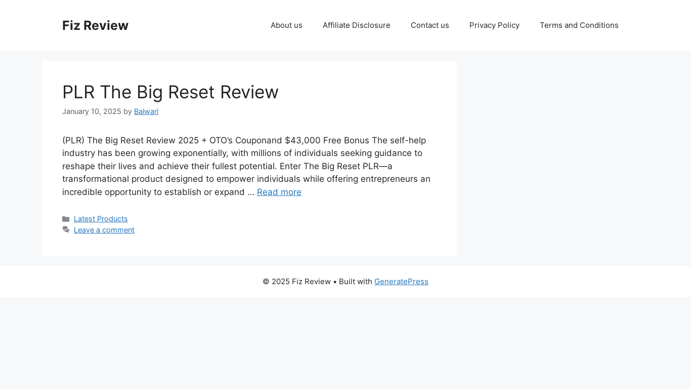 the desktop screenshot of fizreview.com