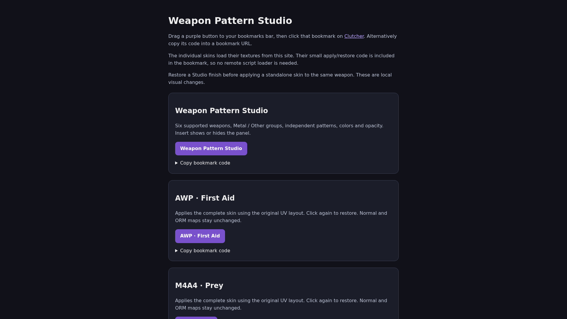 Weapon Pattern Studio · Skins - URL Scan Results | Tiny Scan