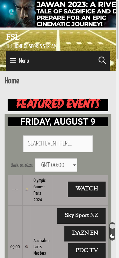 the mobile screenshot of freestreams-live.my
