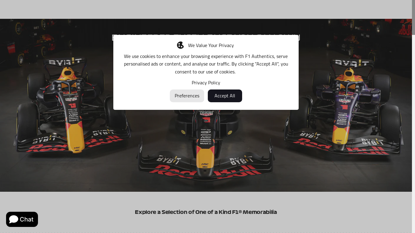 the desktop screenshot of fr.f1authentics.com