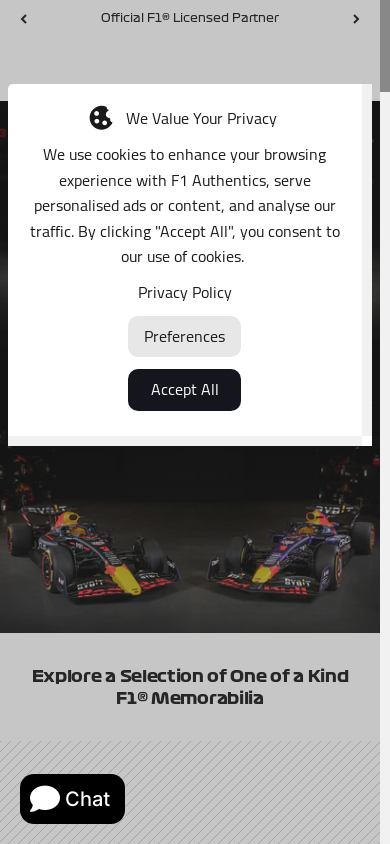 the mobile screenshot of fr.f1authentics.com