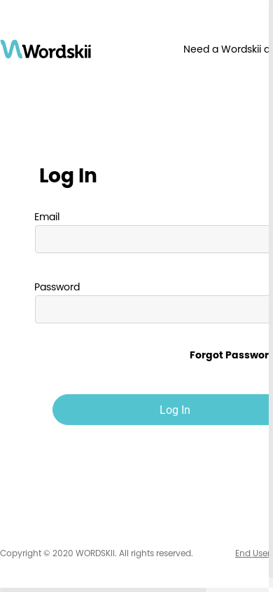 the mobile screenshot of app.wordskii.com