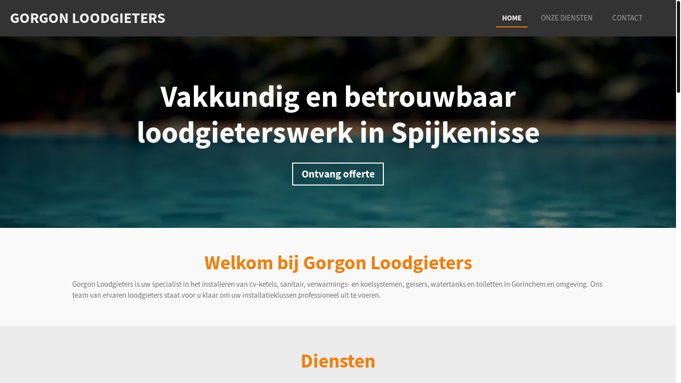 the desktop screenshot of www.gorgonloodgieters.com