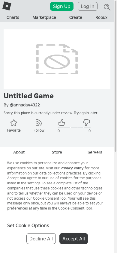 the mobile screenshot of www.roblox.com