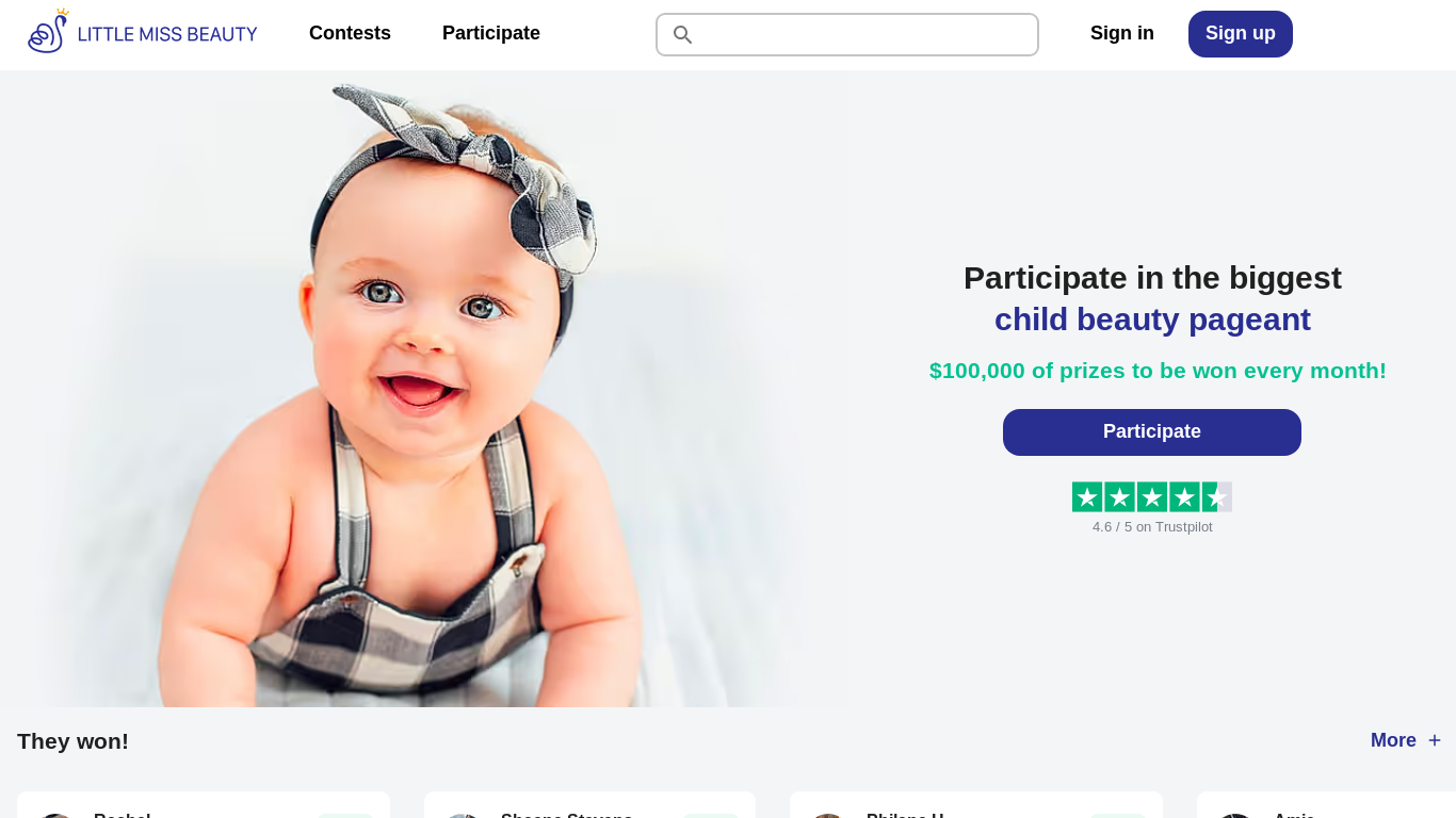 the desktop screenshot of www.littlemissbeauty.com